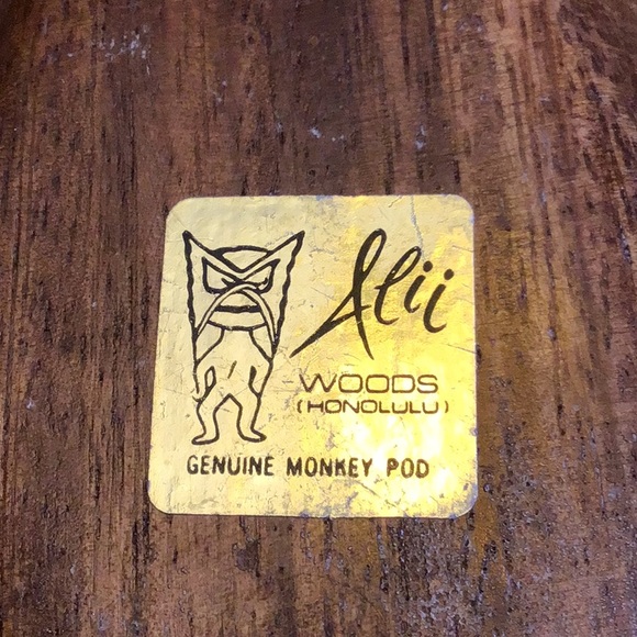 TIKI BAR CARVED PINEAPPLE BOWLS ALII WOODS HONOLULU MONKEY POD TIKI LOUNGE - Picture 8 of 8